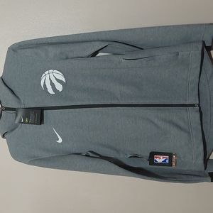 NWT NBA Nike Toronto Raptors Warmup Hoodie Jacket Gray Basketball Sz Small~Z4